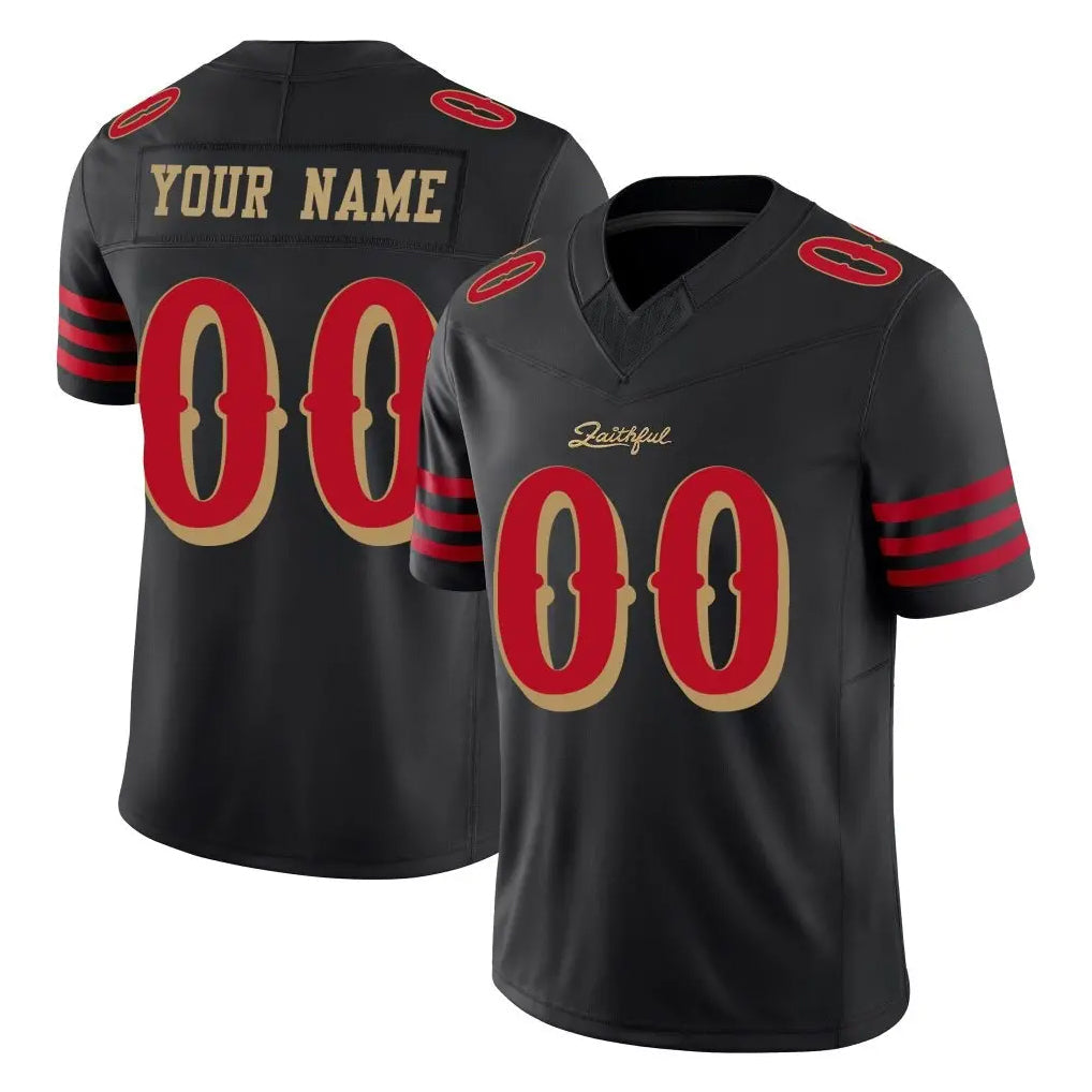RedF Custom SF.49ers Black Limited Rivalries Collection Home Game Any Name & Numbers Stitched Jerseys