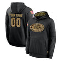RedF Custom SF.49ers Black Salute to Service Sideline Performance Pullover Hoodies Home Game Any Name & Numbers Stitched Jerseys
