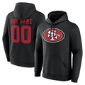 Pkot Custom SF.49ers Black Team Authentic Personalized Name & Number Hoodie Stitched Jerseys