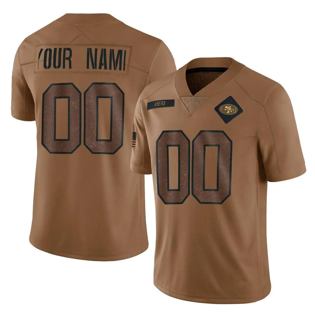 RedF Custom SF.49ers Brown Limited Salute To Service Home Game Any Name & Numbers Stitched Jerseys