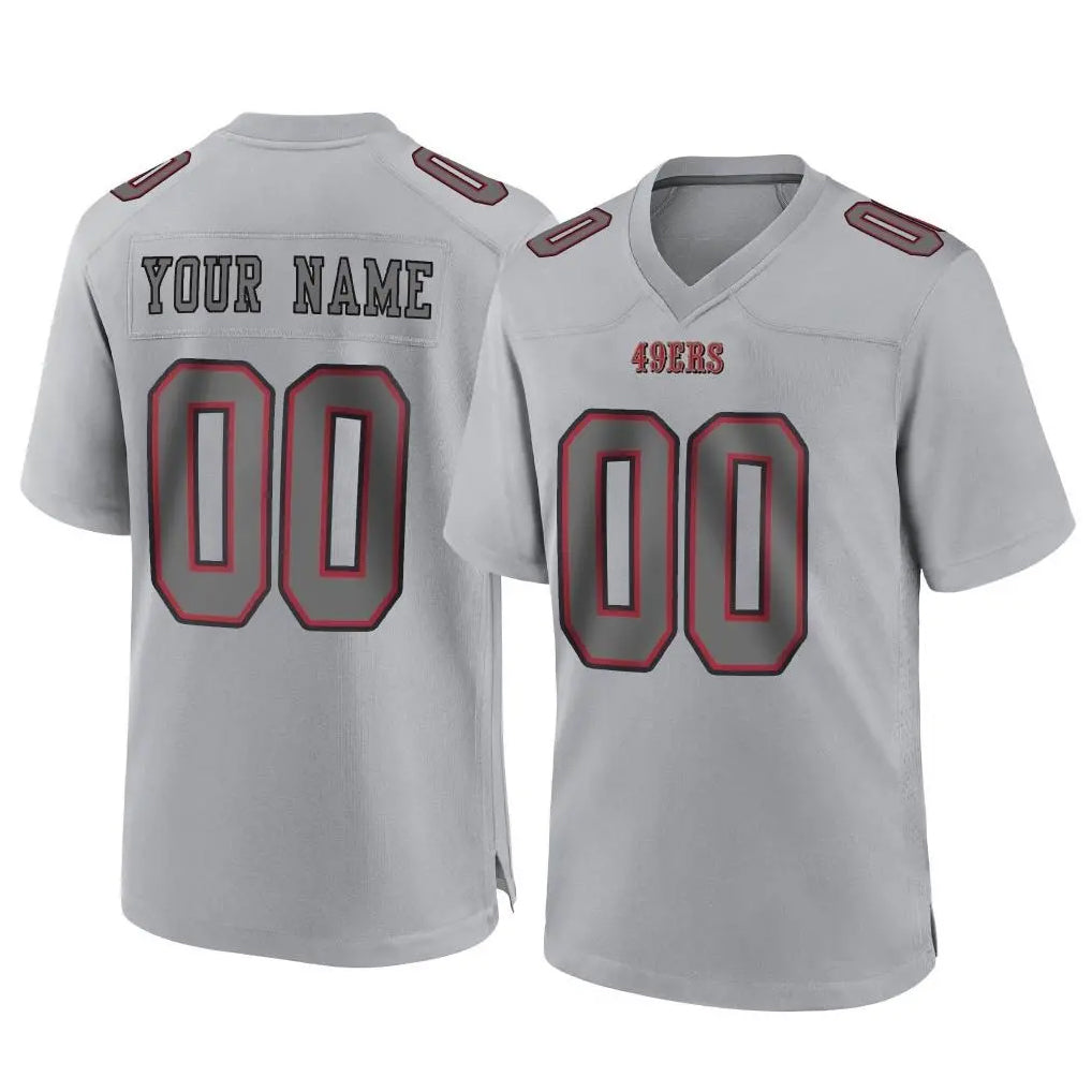 RedF Custom SF.49ers Gray Atmosphere Fashion Home Game Any Name & Numbers Stitched Jerseys
