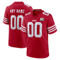 RedF Custom SF.49ers Red 80th Game Home Any Name & Numbers Stitched Jerseys