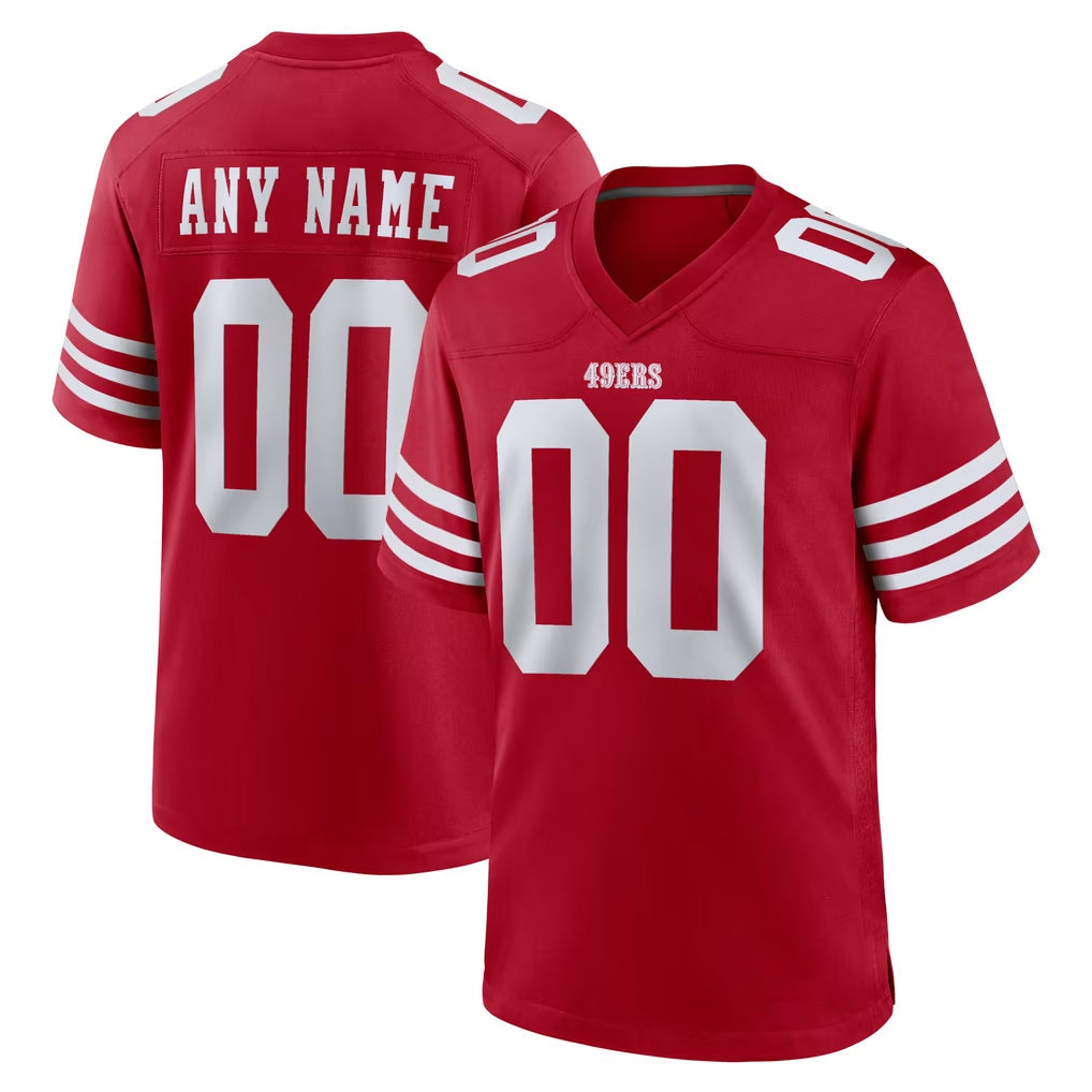 RedF Custom SF.49ers Red Game Home Any Name & Numbers Stitched Jerseys