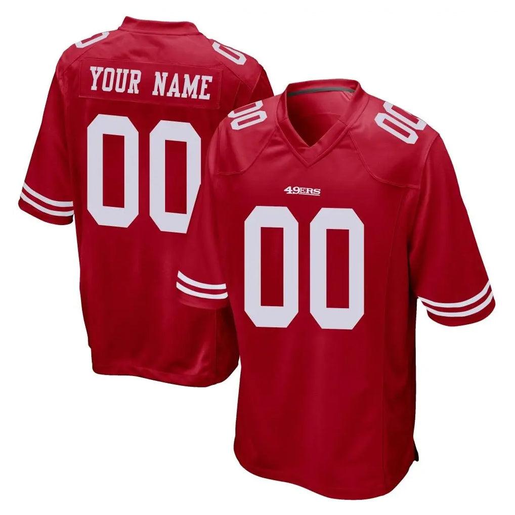 RedF Custom SF.49ers Red Home Game Any Name & Numbers Stitched Jerseys