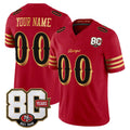 RedF Custom SF.49ers Red Limited 80th Rivalries Collection Home Game Any Name & Numbers Stitched Jerseys