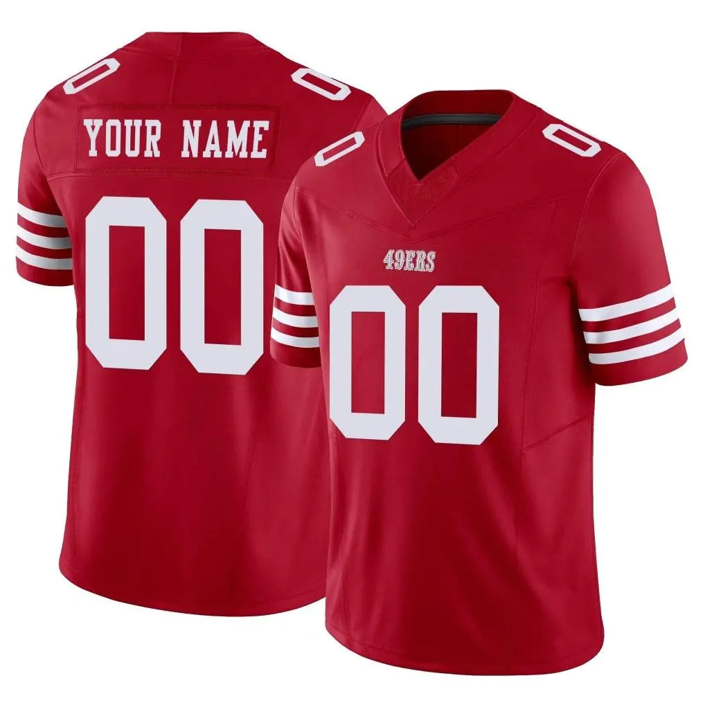 RedF Custom SF.49ers Red Limited Vapor F.U.S.E. Home Game Any Name & Numbers Stitched Jerseys