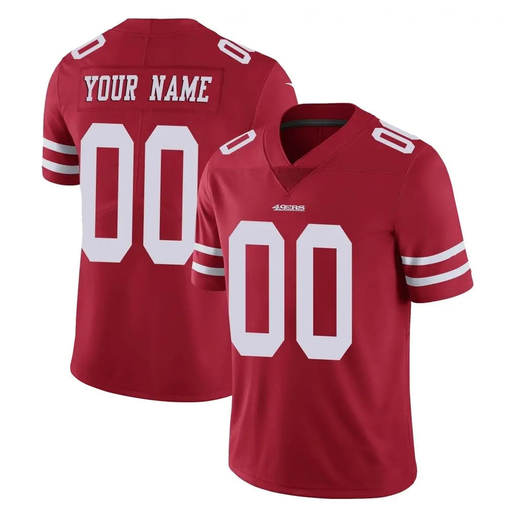 RedF Custom SF.49ers Red Limited Vapor Untouchable Home Game Any Name & Numbers Stitched Jerseys