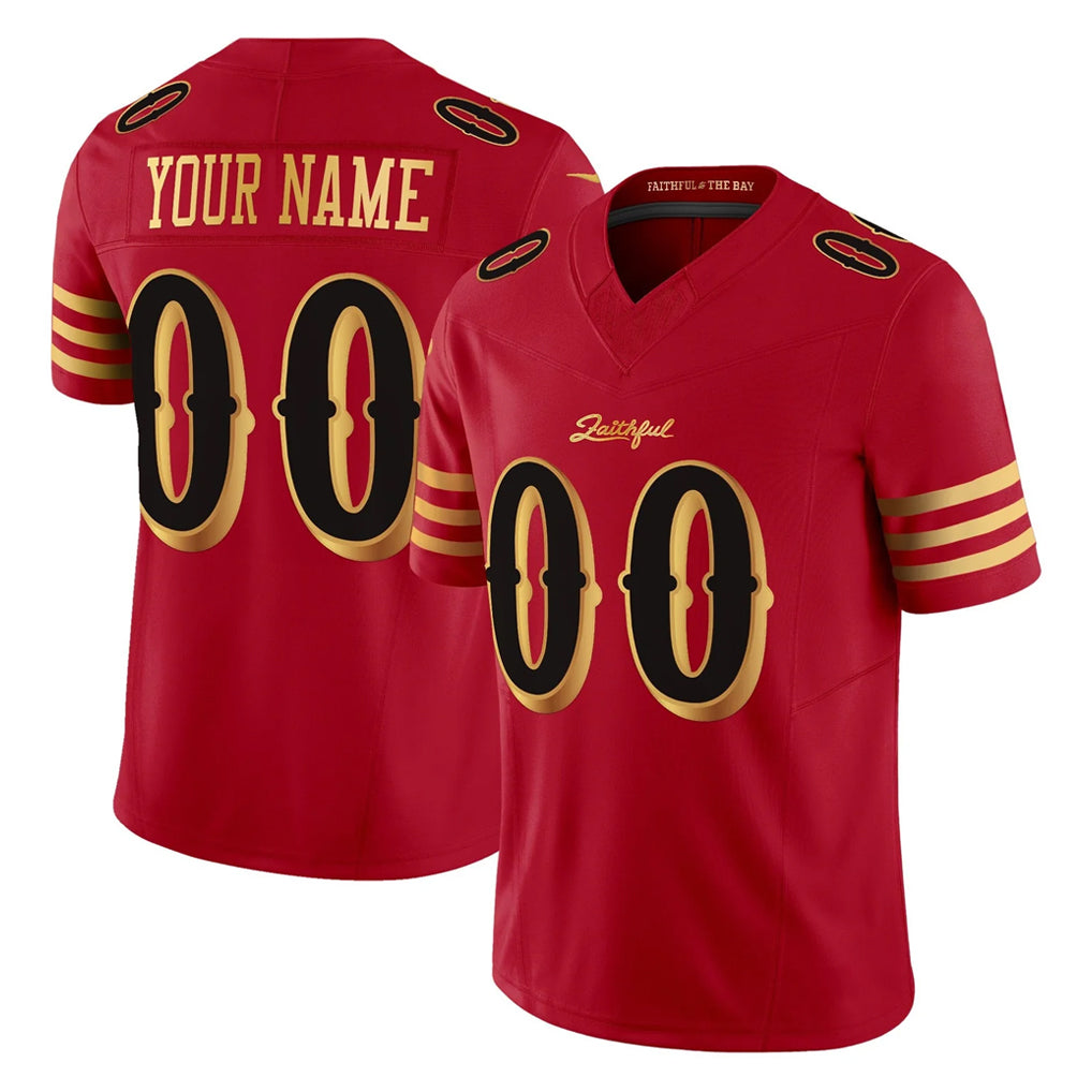 RedF Custom SF.49ers Red Rivalries Vapor Limited Home Game Any Name & Numbers Stitched Jerseys