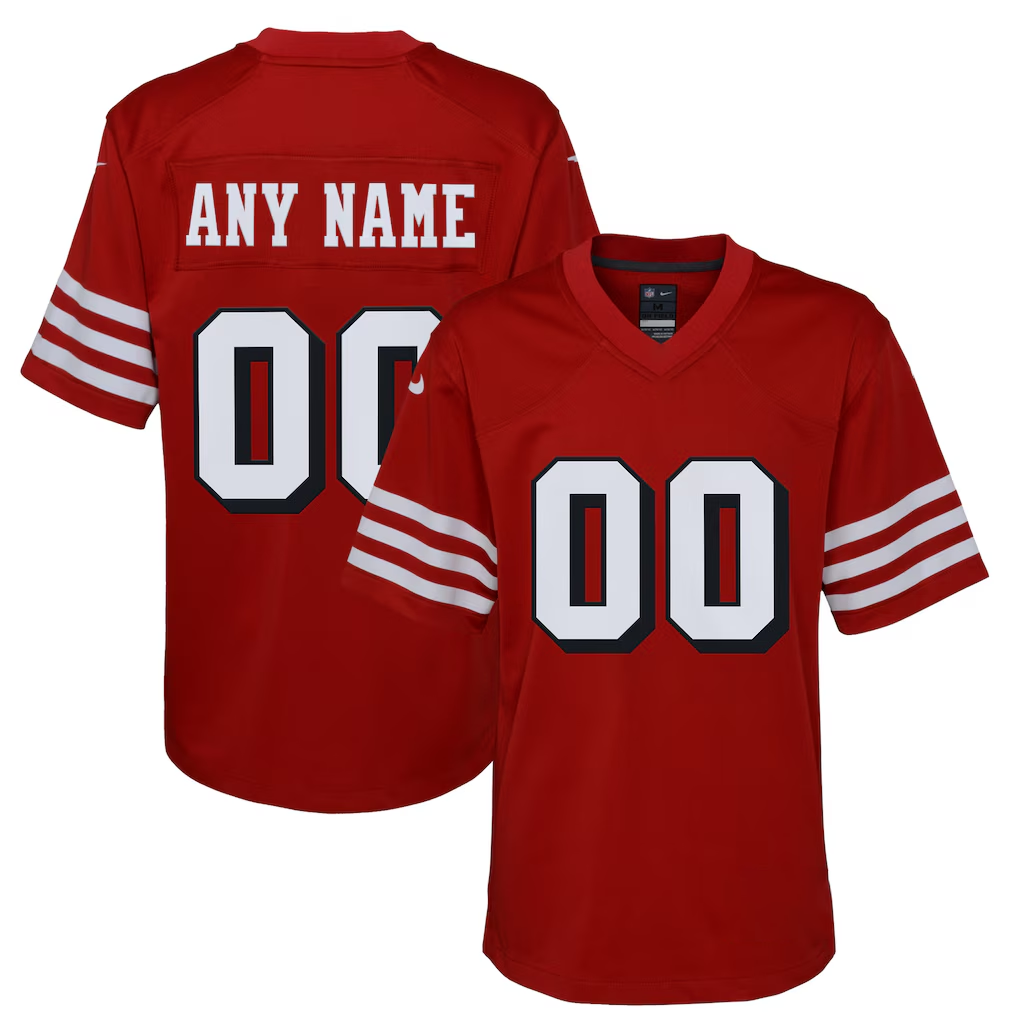 Pkot Custom SF.49ers Scarlet Alternate Game Stitched Jerseys