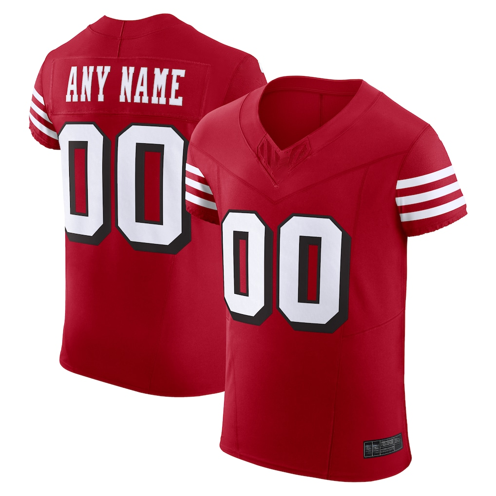 RedF Custom SF.49ers Scarlet Alternate Vapor F.U.S.E. Elite Stitched Jerseys