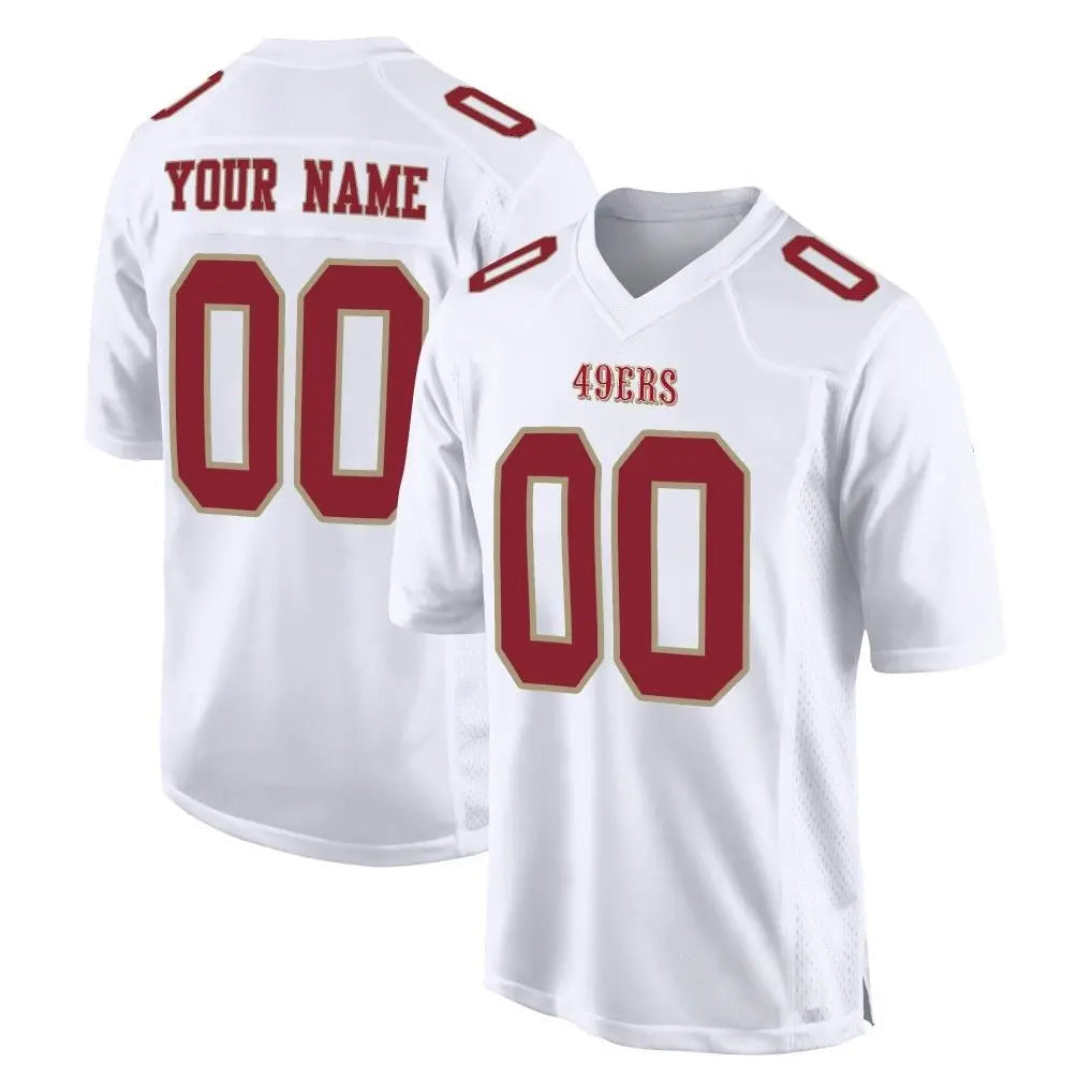 RedF Custom SF.49ers White Fashion Home Game Any Name & Numbers Stitched Jerseys