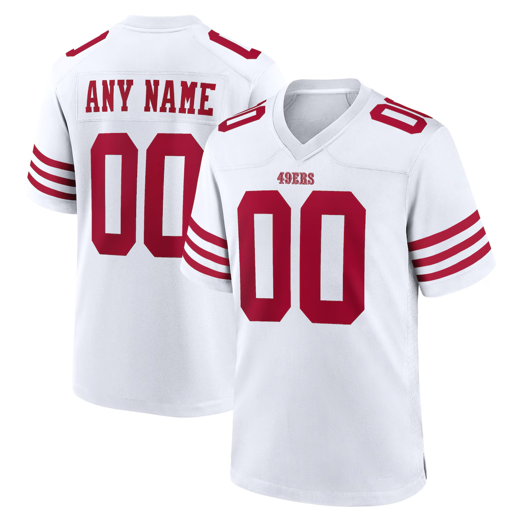 RedF Custom SF.49ers White Game Player Stitched Jerseys