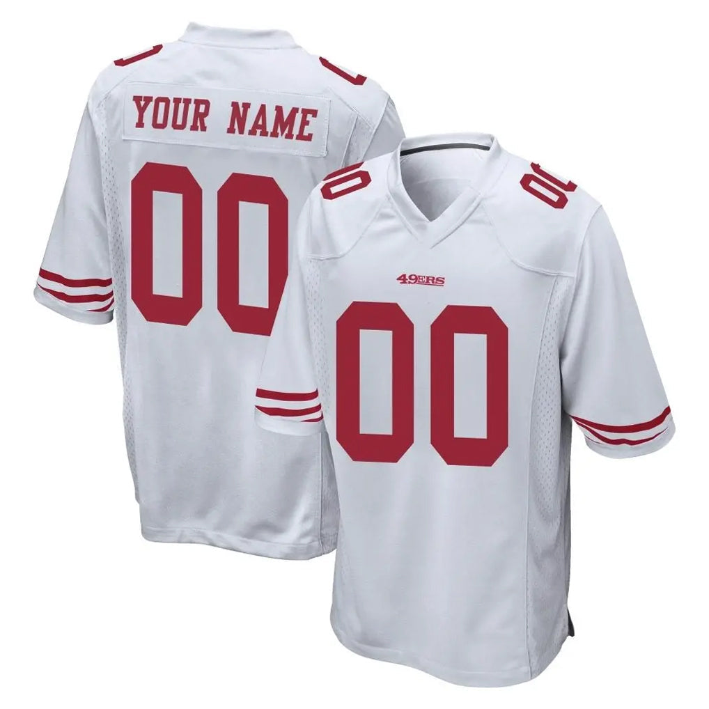 RedF Custom SF.49ers White Home Game Any Name & Numbers Stitched Jerseys