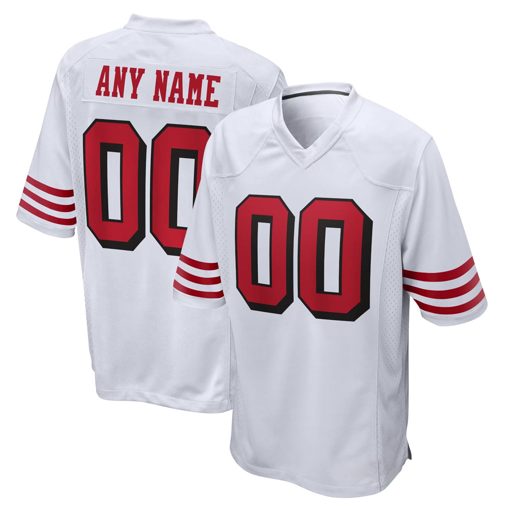 RedF Custom SF.49ers White Limited Home Game Any Name & Numbers Stitched Jerseys