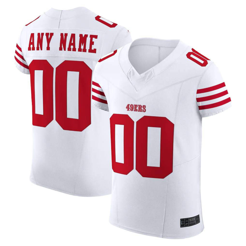 RedF Custom SF.49ers White Vapor F.U.S.E. Elite Stitched Jerseys