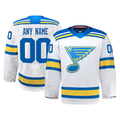 RedF Custom SL.Blues White Away Authentic Pro Jerseys