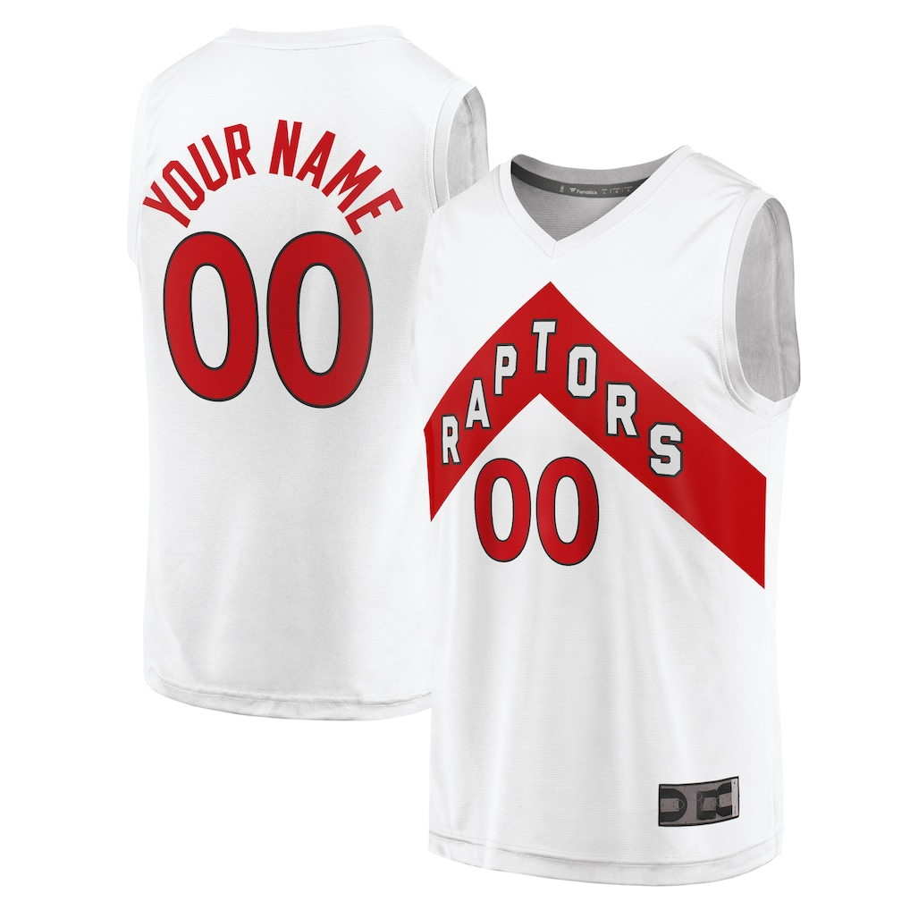 RedF Custom T.Raptors White Fast Break Custom Replica Jerseys - Association Edition