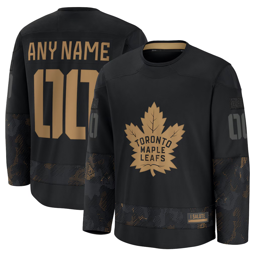 RedF Custom TM.Leafs Black 2024 Military Appreciation Practice Jerseys
