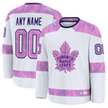 RedF Custom TM.Leafs White 2024 Hockey Fights Cancer Practice Jerseys
