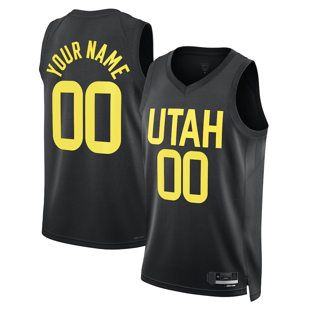 RedF Custom U.Jazz Black 202223 Swingman Stitched Jerseys- Statement Edition