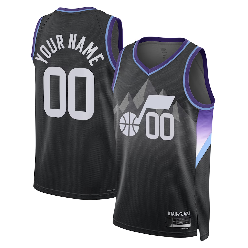 RedF Custom U.Jazz Black 2025 Swingman Stitched Jerseys - Statement Edition