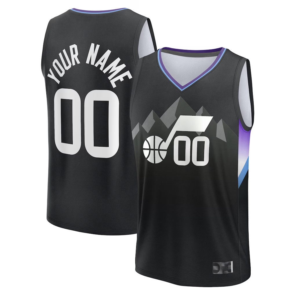 RedF Custom U.Jazz Black Fast Break Stitched Jerseys - Statement Editio
