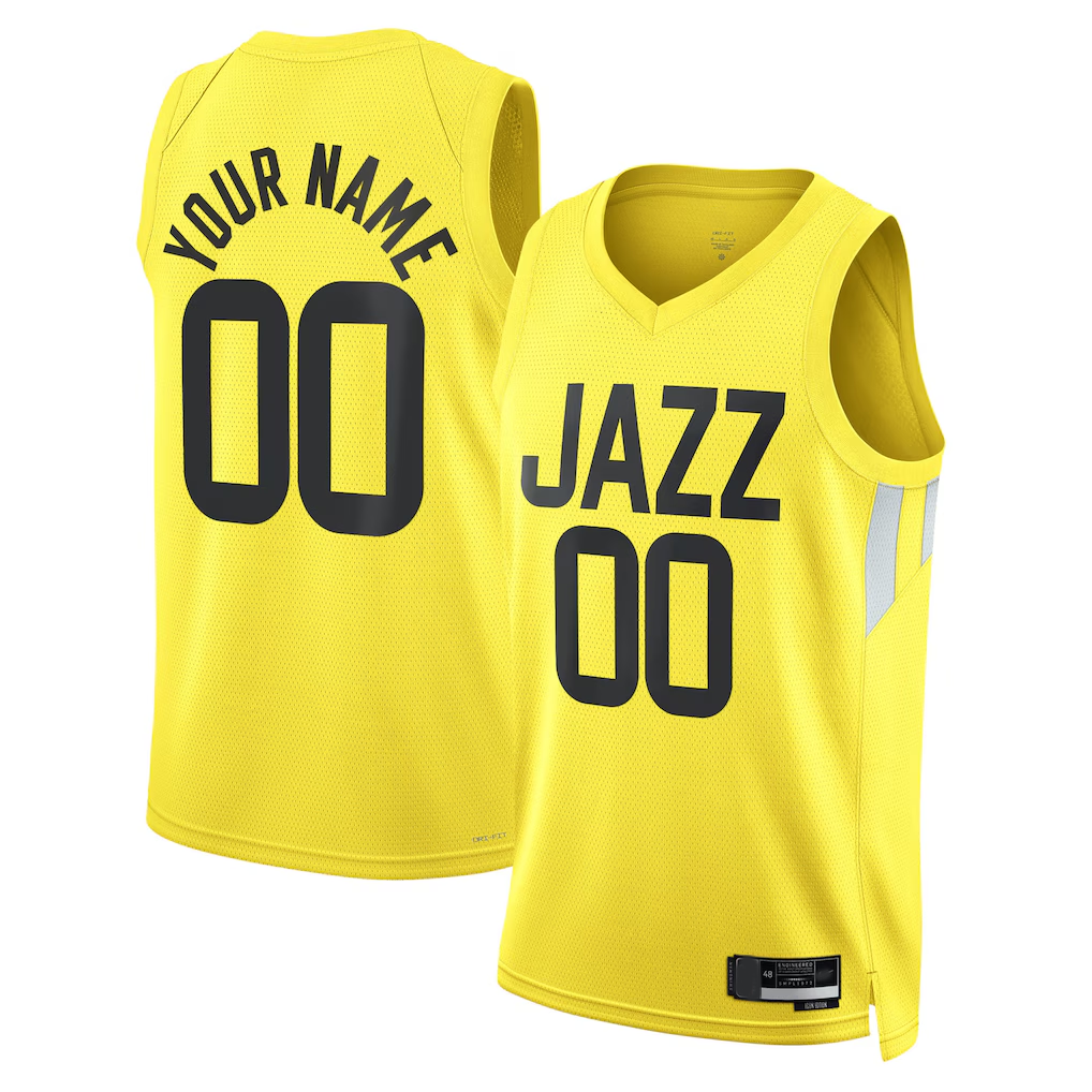 RedF Custom U.Jazz Gold Swingman Stitched Jerseys - Icon Edition