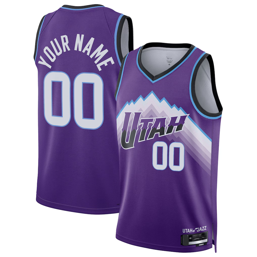 RedF Custom U.Jazz Purple Swingman Stitched Jerseys - Icon Edition