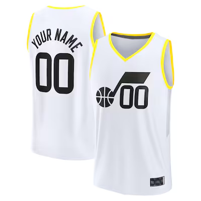 RedF Custom U.Jazz White Fast Break Replica Stitched Jerseys - Association Edition -1