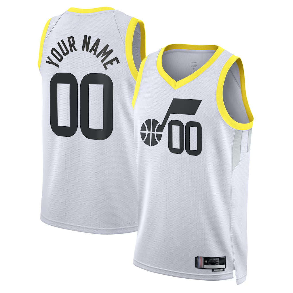 RedF Custom U.Jazz White Swingman Stitched Jerseys - Association Edition