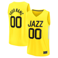 RedF Custom U.Jazz Yellow Fast Break Replica Stitched Jerseys - Icon Edition