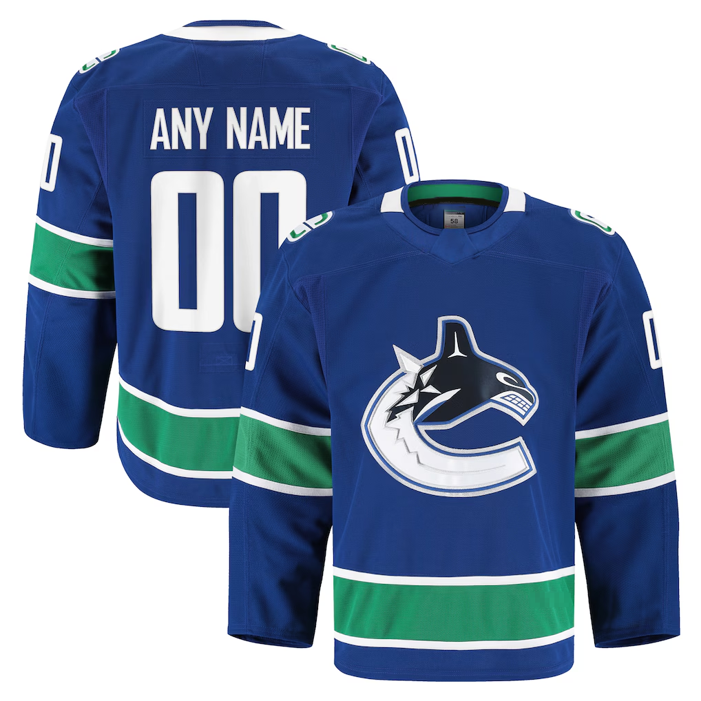 RedF Custom V.Canucks Blue Home Authentic Pro Jerseys