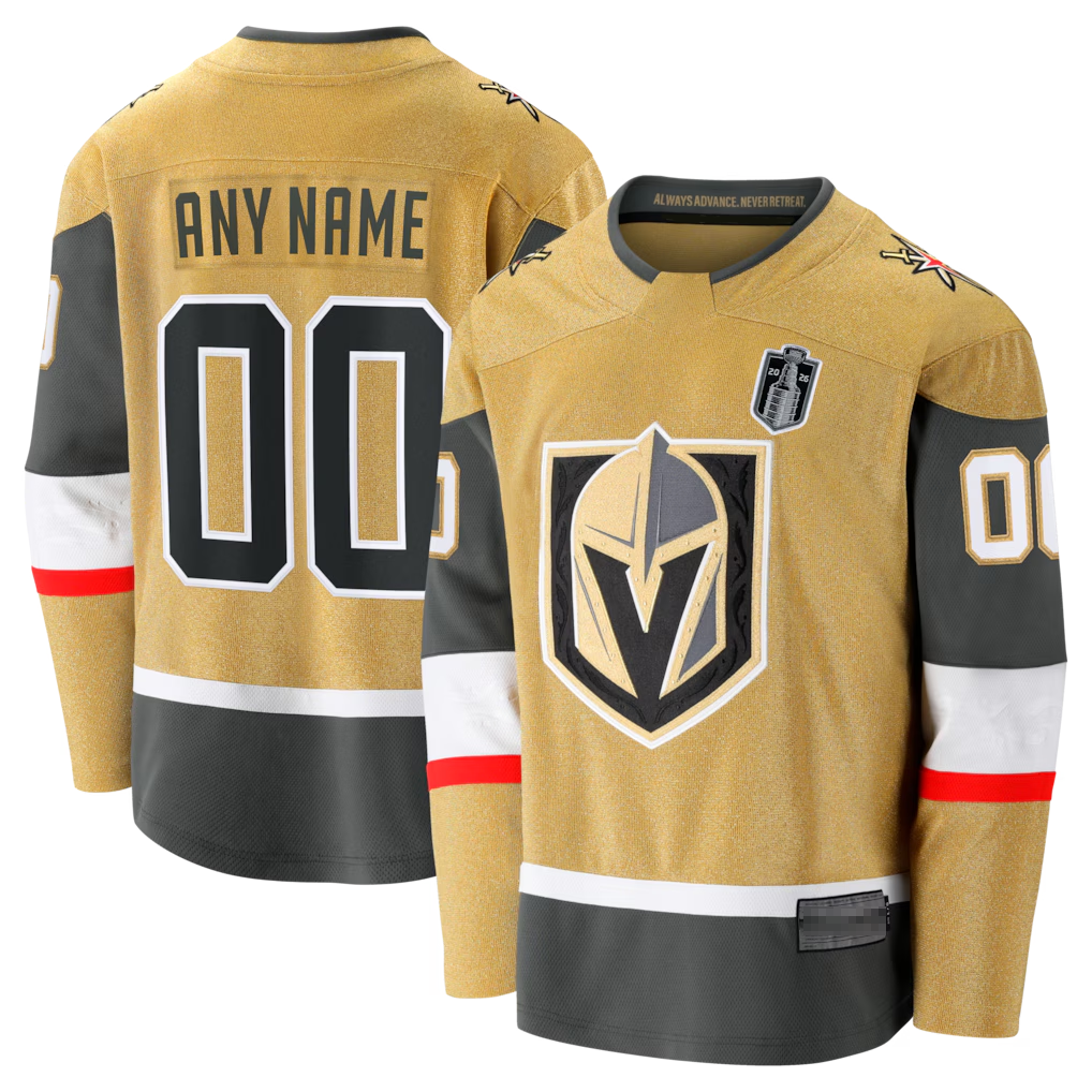RedF Custom VG.Knights Gold 2026 Stanley Cup Final Breakaway Jerseys