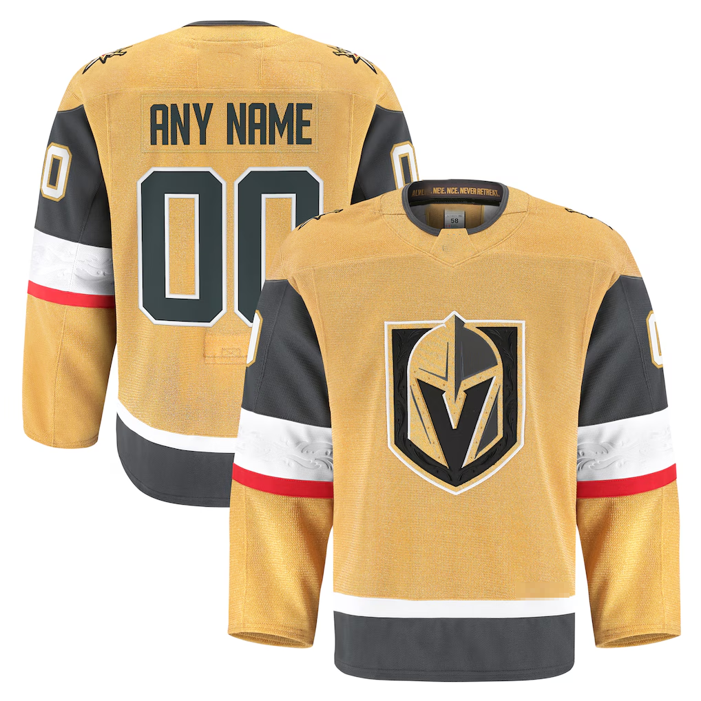 RedF Custom VG.Knights Gold Home Authentic Pro Jerseys