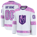 RedF Custom VG.Knights White 2024 Hockey Fights Cancer Practice Jerseys