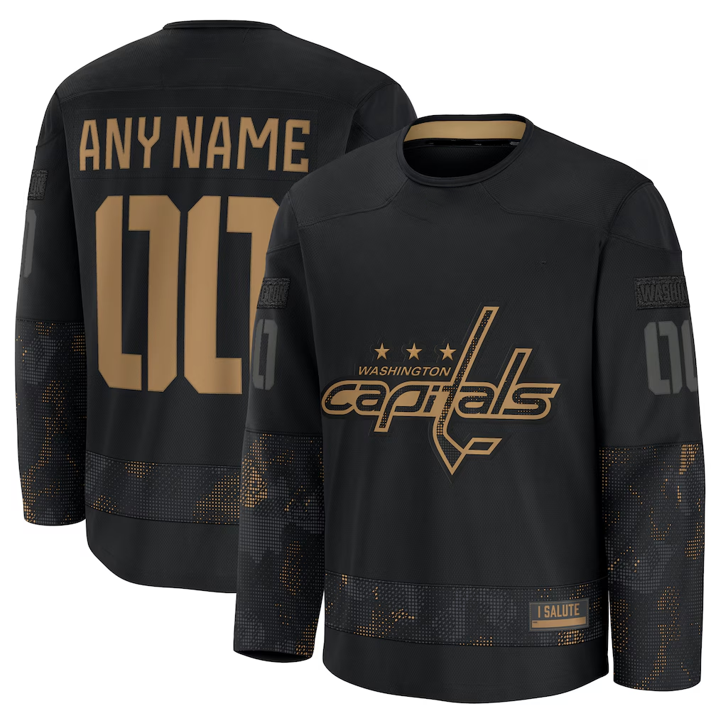 RedF Custom W.Capitals Black 2024 Military Appreciation Practice Jerseys