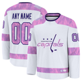 RedF Custom W.Capitals White 2024 Hockey Fights Cancer Practice Jerseys