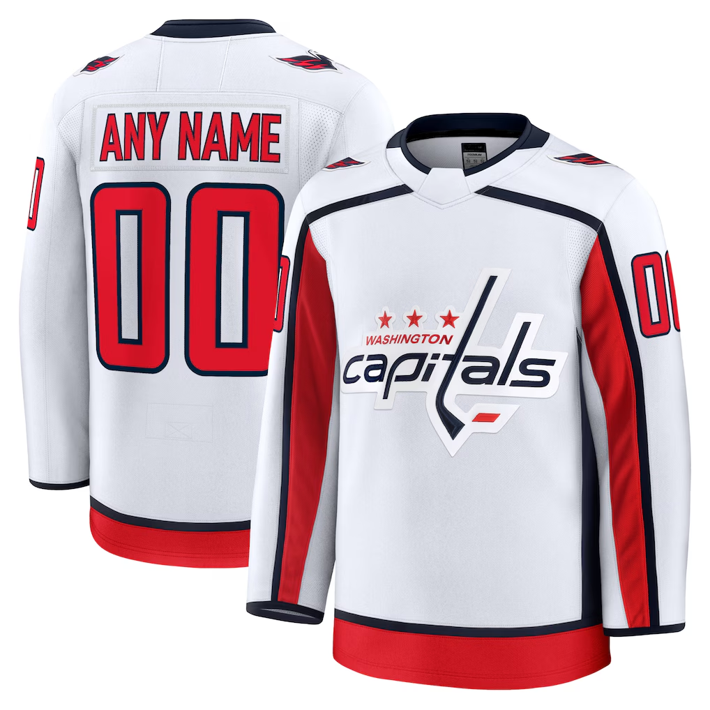 RedF Custom W.Capitals White Away Premium Jerseys