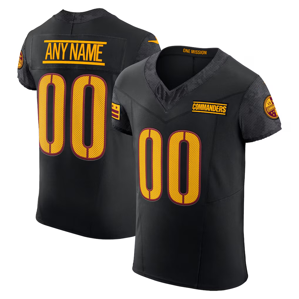 Pkot Custom W.Commanders Black Alternate Vapor F.U.S.E. Elite  Stitched Jerseys