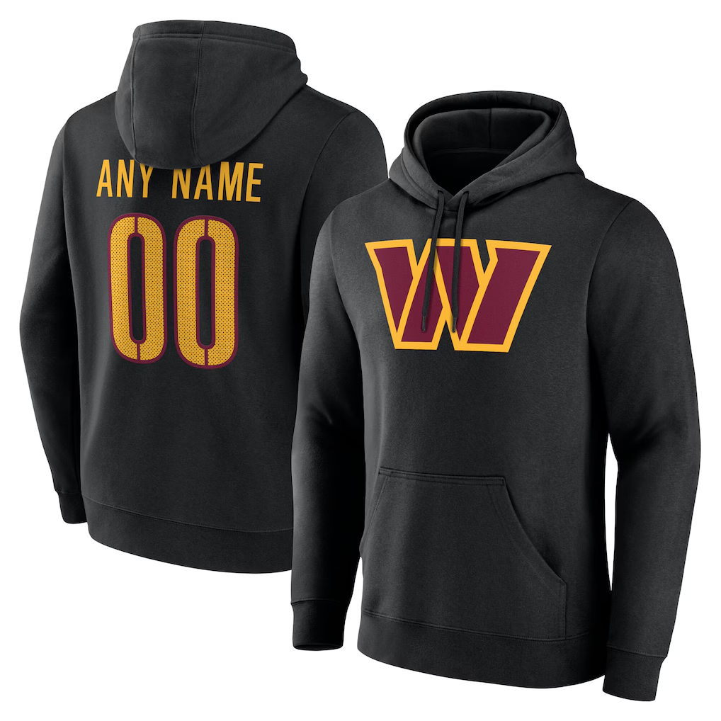 Pkot Custom W.Commanders Black Team Authentic Personalized Name & Number Hoodie Stitched Jerseys