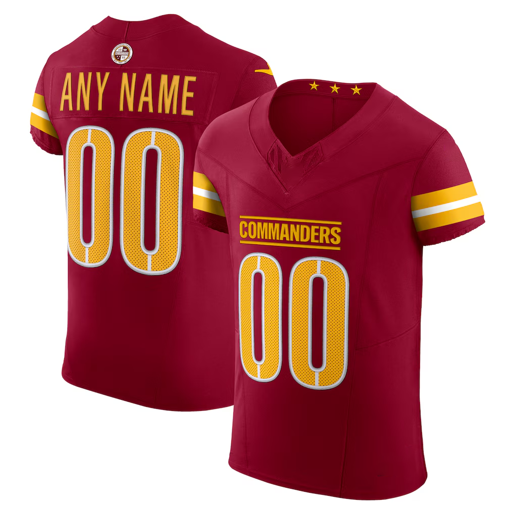 Pkot Custom W.Commanders Burgundy Team Vapor F.U.S.E. Elite Stitched Jerseys