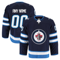 RedF Custom W.Jets Navy Home Authentic Pro Jerseys
