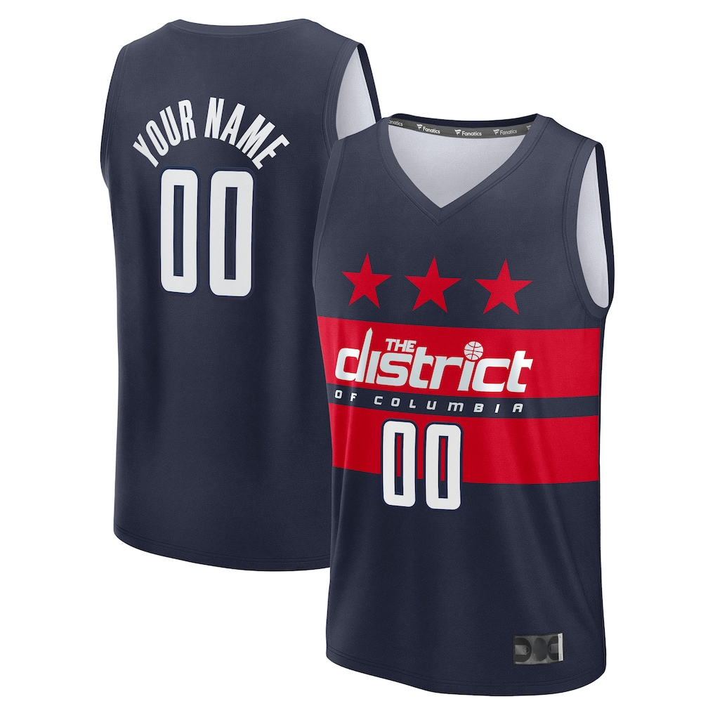 RedF Custom W.Wizards Navy Fast Break Jerseys - Statement Edition