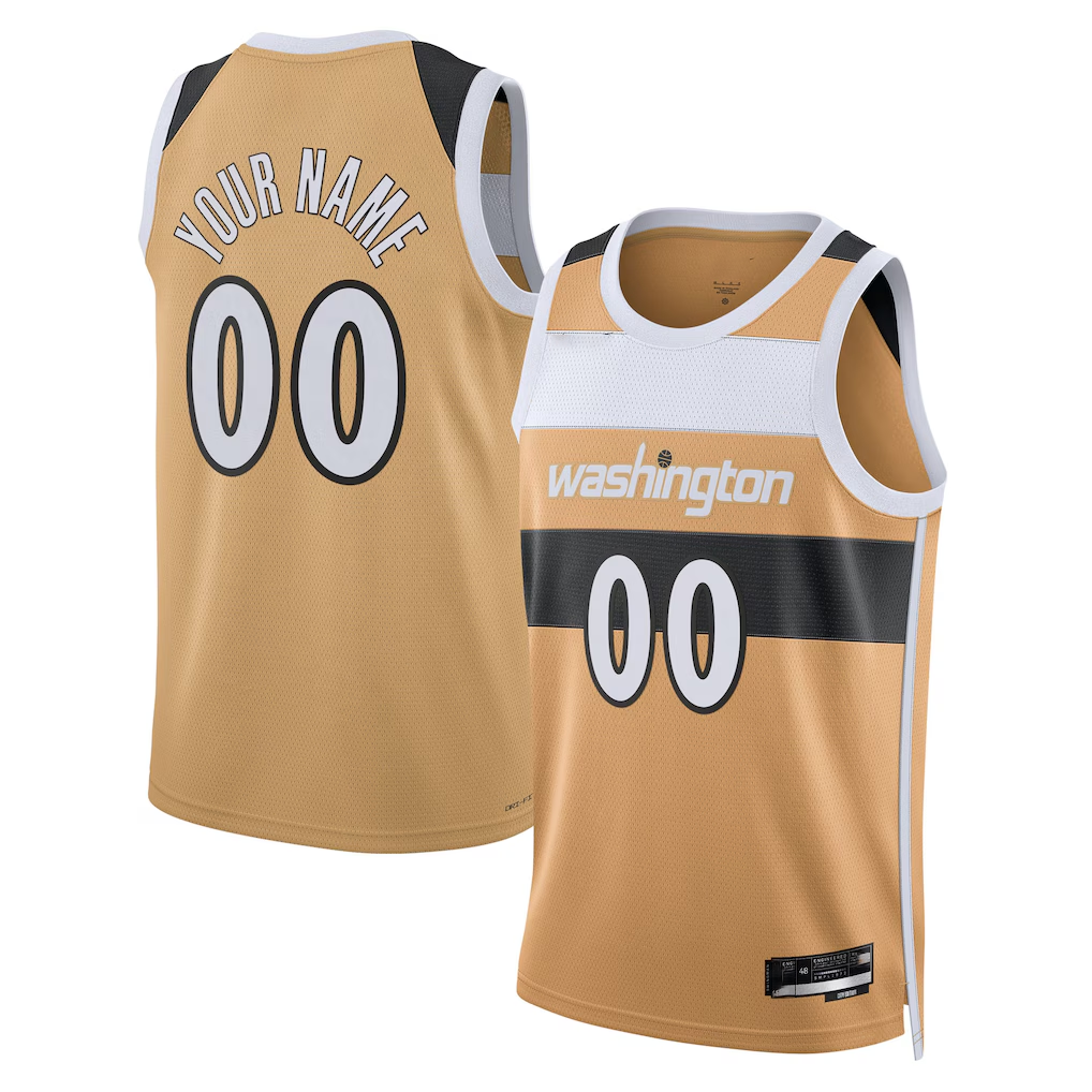 RedF Custom W.Wizards Gold 202526 City Edition Swingman Jerseys