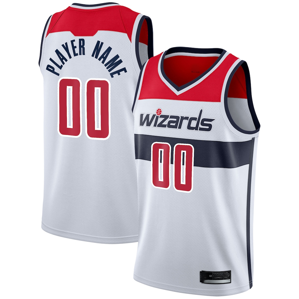 RedF Custom W.Wizards White 202021 Swingman Jerseys - Association Edition