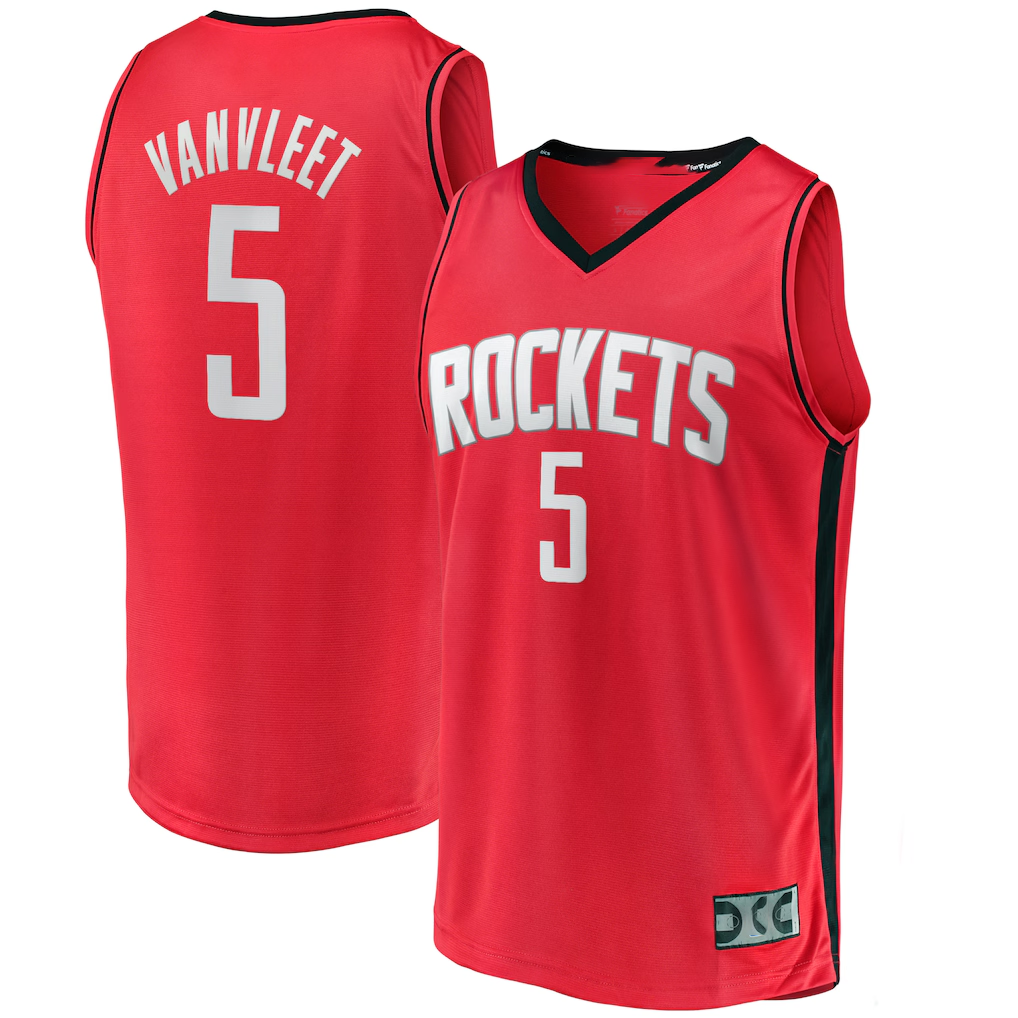 RedF H.Rockets #5 Fred VanVleet Red Fast Break Replica Player Stitched Jerseys- Icon Edition
