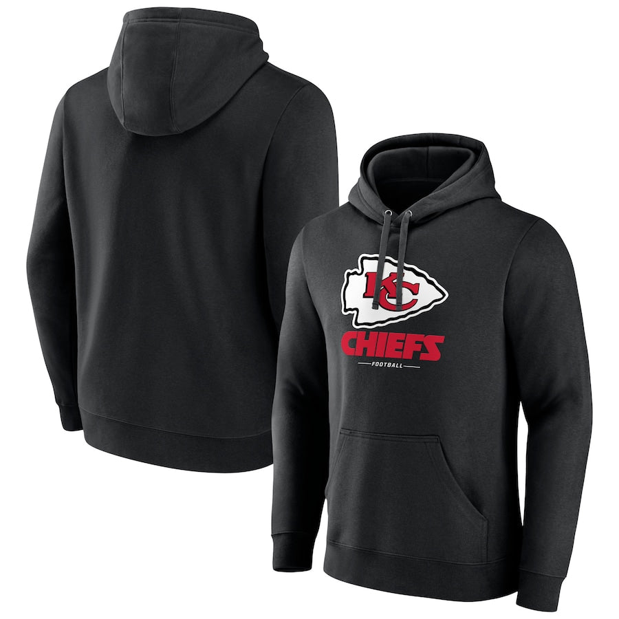 RedF Custom KC.Chiefs Blank Player Black Pullover Hoodie Stitched Jerseys
