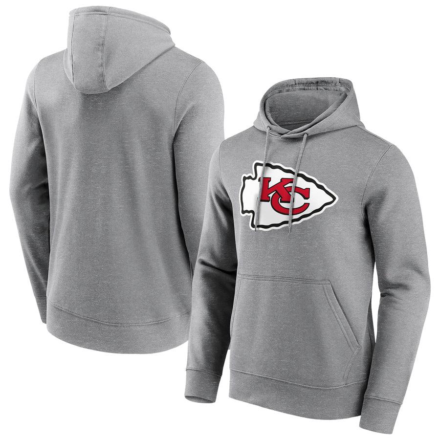 RedF Custom KC.Chiefs Blank Player Gray Pullover Hoodie Stitched Jerseys