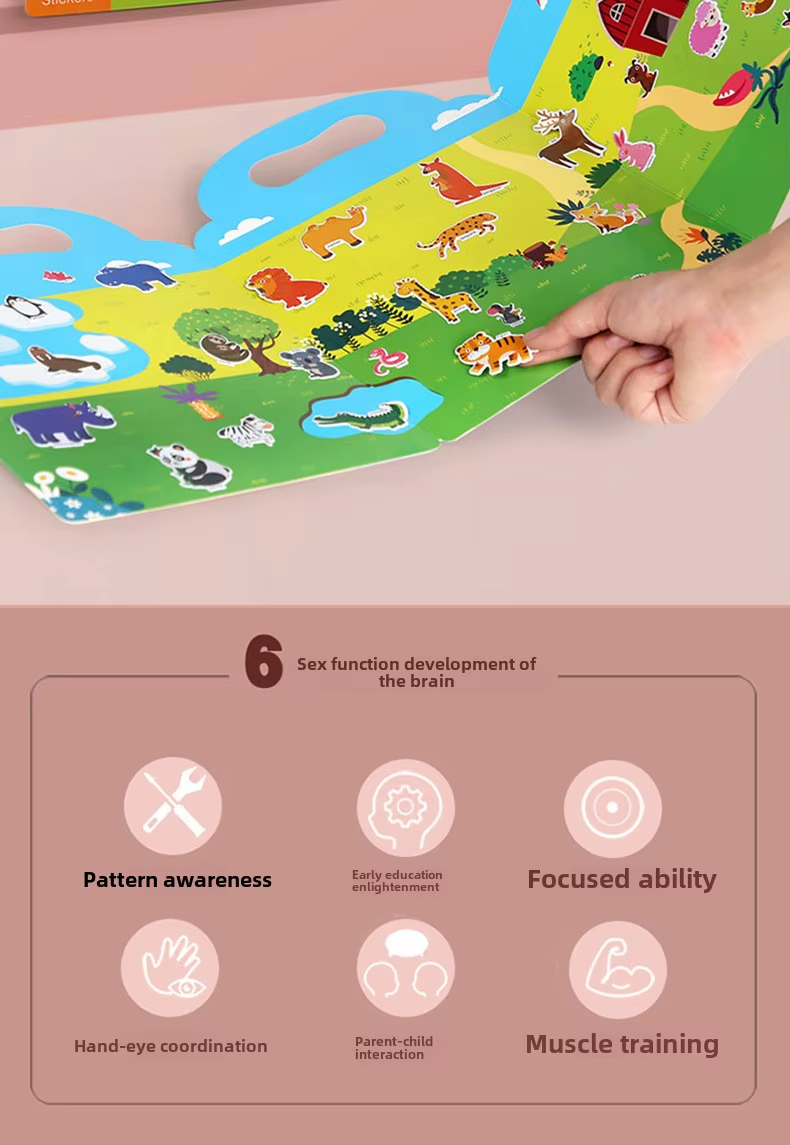 RedF Reusable Bubble Sticker Book for Kids - Multi-Themed Educational Learning Activities, Washable & Safe Toddler Stickers
