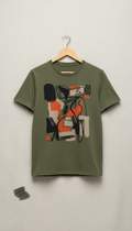 Olive Green Abstract Artist Collab Tee